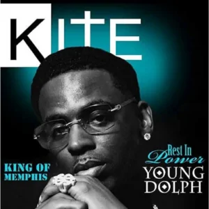 A magazine cover tribute to Young Dolph, titled "Rest in Power," highlighting his influence as the "King of Memphis" and the lasting impact of his music career.