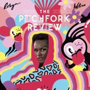 TMMA artist featured on The Pitchfork Review cover – vibrant indie editorial with pop-art design